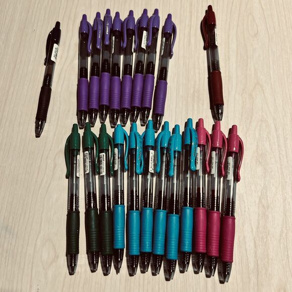 Mixed Lot 22 Pilot G2 Retractable Gel Ball Point Pen 0.7mm Fine Office School - Picture 1 of 6